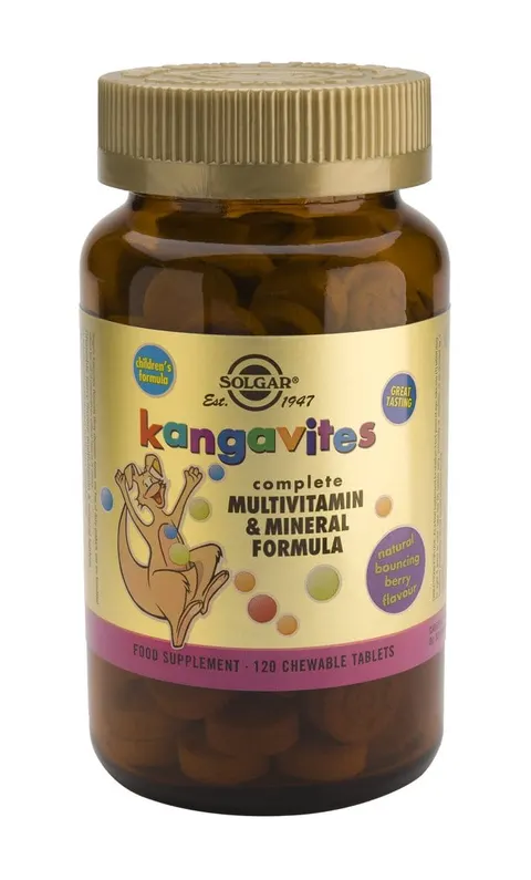 Solgar Kangavites Kanguwity witaminy dla dzieci smak Jagodowy( 120 pastylek)