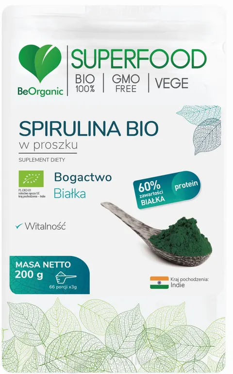 Beorganic spirulina bio w proszku 200g