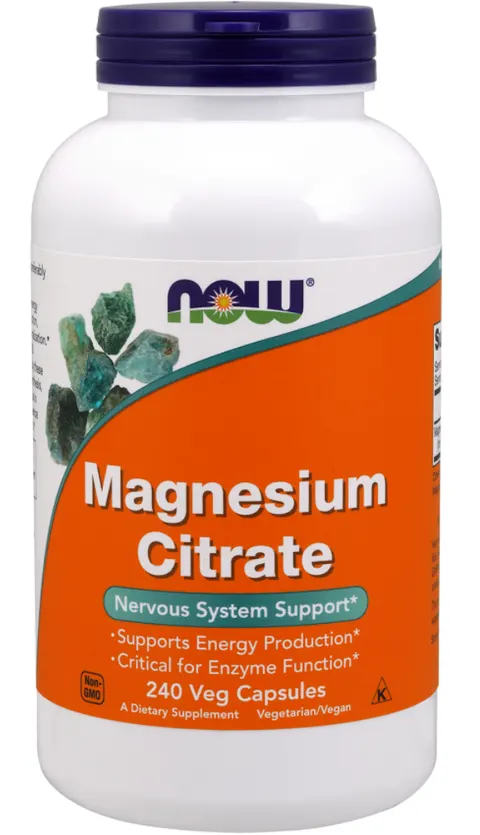 Magnesium Citrate Magnez 240 kapsułek NOW FOODS