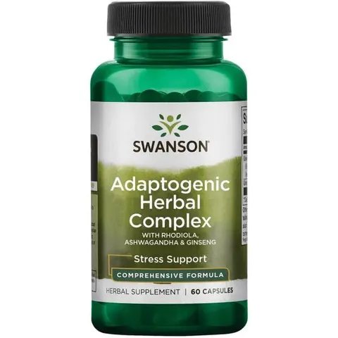 Swanson rhodiola ashwagandha ginseng complex 60 caps.