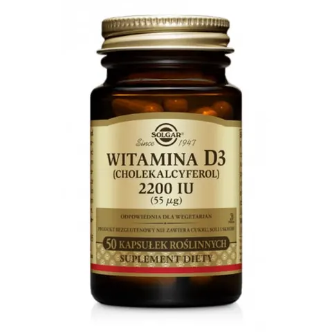 Solgar Witamina D3 2200 IU (55 µg) - (50 kaps)