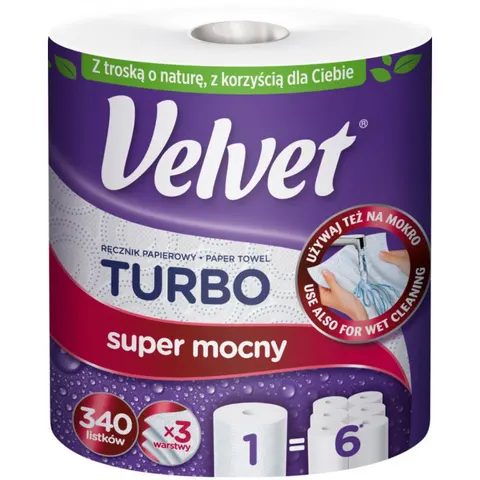 VELVET Ręcznik papierowy 3 warstwowy TURBO, 1 szt
