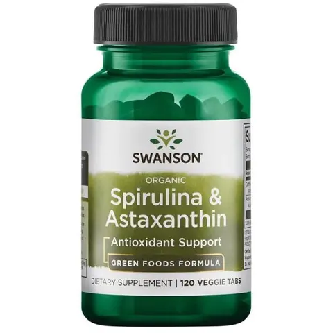 Swanson Organiczna spirulina i astaksantyna (120kap)