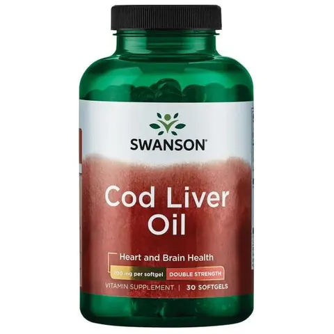 Swanson Cod Liver Oil - Double Strength - olej z wątroby dorsza - podwójna siła (30 kap)