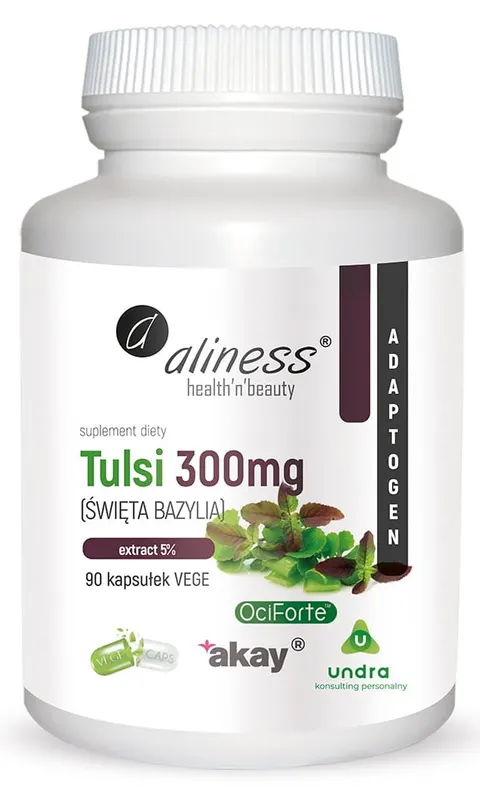 Aliness Tulsi (Święta bazylia) extract 5% 300mg ( 90 kap)