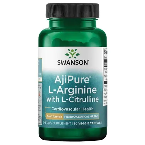 Swanson AjiPure L-Arginine with L-Citrulline (60 kap)