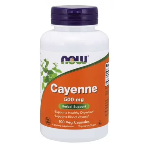 NOW FOODS Cayenne - Pieprz kajeński 500 mg (100 kaps.)