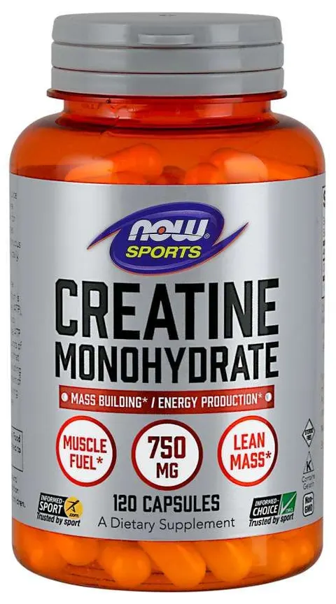 Creatine Monohydrate Monohydrat Kreatyny 750 mg 120 kapsułek NOW FOODS