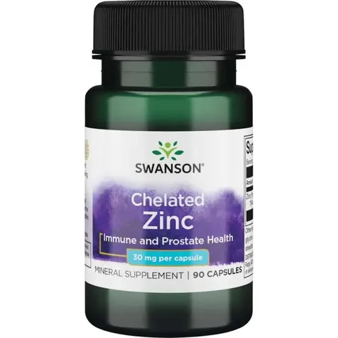 Swanson Albion Chelat Cynku (Chelated Zinc) 30 mg (90 kap)