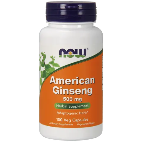 American Ginseng Żeń szeń Amerykański 100 kapsułek Now Foods