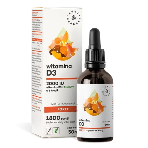 Aura Herbals Witamina D3 FORTE (2000IU) MCT-Oil (50 ml)