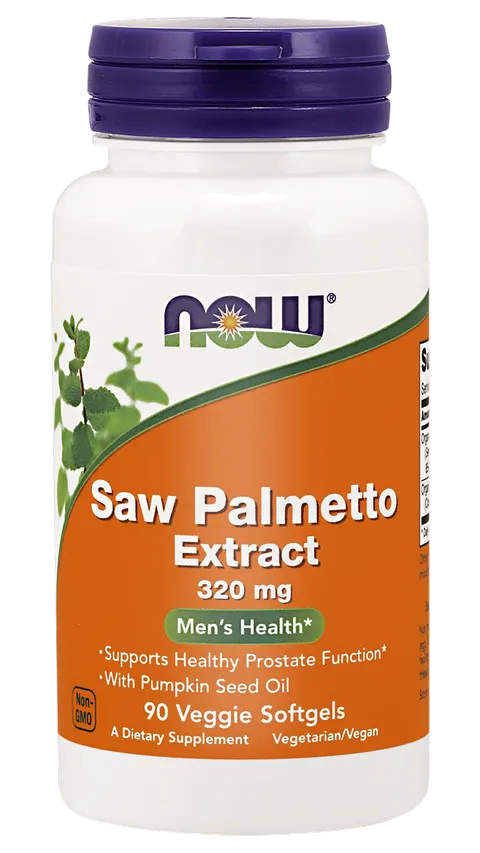 Saw Palmetto Extract Palma Sabalowa olej z pestek dyni 320 mg ekstrakt standaryzowany 90 kapsułek Now Foods