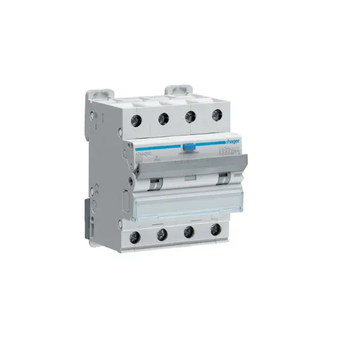Wyłącznik różnicowoprądowy z członem nadprądowym 4P B25A 30mA typ A 6kA, RCBO; ADM425C HAGER