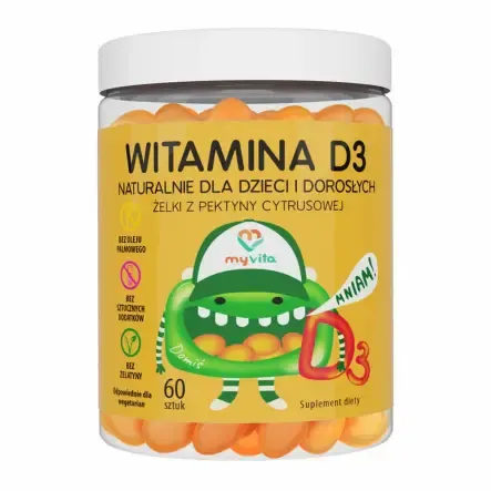 MyVita Witamina D3 naturalne żelki dla dzieci i dorosłych (60 szt)