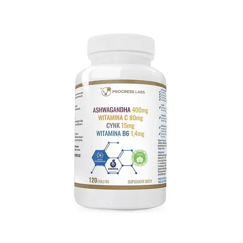 Progress Labs Ashwagandha + Cynk + Witamina C+ Witamina B6 (120 tab)