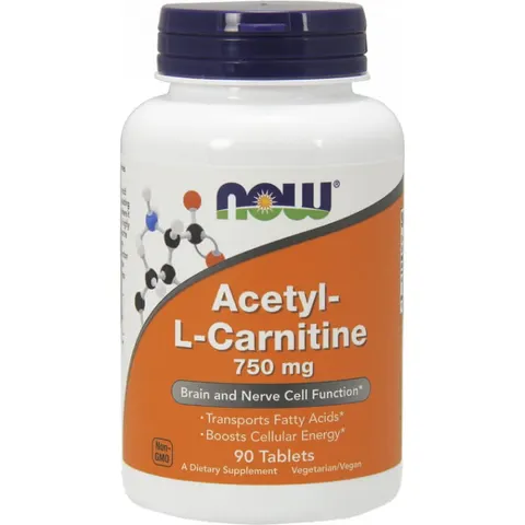 NOW FOODS Acetylo-l-karnityna 750 mg (90 tabl.)