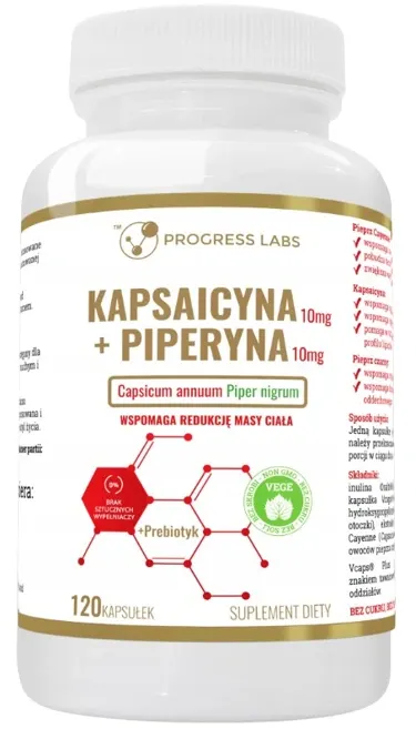 Progress Labs - Kapsaicyna + Piperyna 120 kapsułek Vege 120 Kapsułek