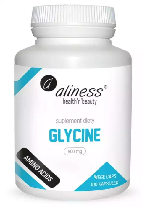 Aliness Glycine 800 mg 100 kapsułek VEGE - Jakość Snu Układ Nerwowy i Regeneracja Organizmu