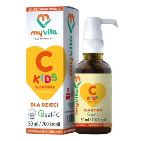 Witamina C Kids dla Dzieci, Quali-C, Krople, MyVita, 50ml