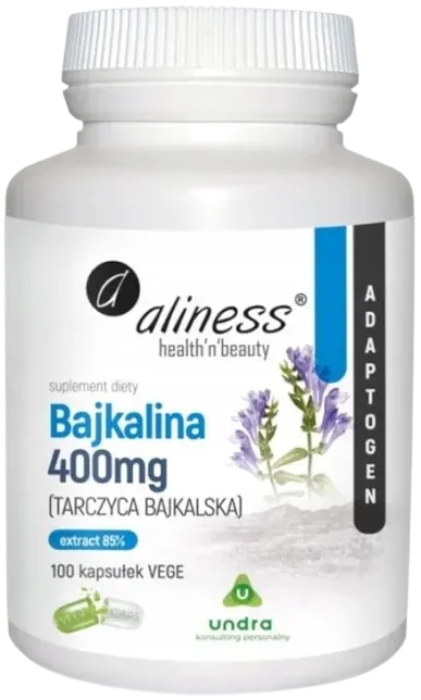 Aliness - Bajkalina (Tarczyca bajkalska) Extract 85% 400 mg x 100 Vege caps.