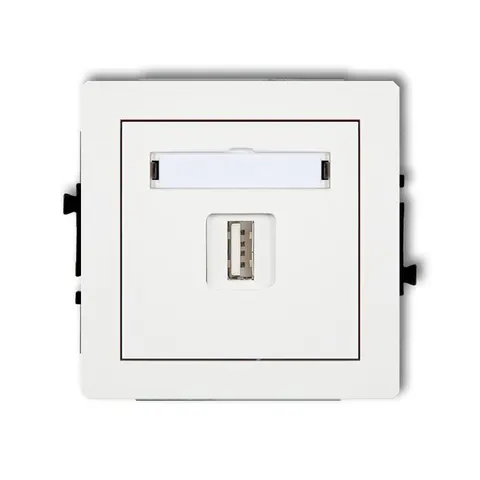 DECO Gniazdo pojedynczego USB A-A 2.0, moduł, białe; DGUSB-1 KARLIK