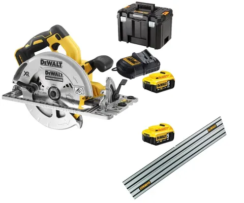 Pilarka tarczowa 18V 184mm 2 × 5,0Ah + szyna 1m DCS572P2R DEWALT