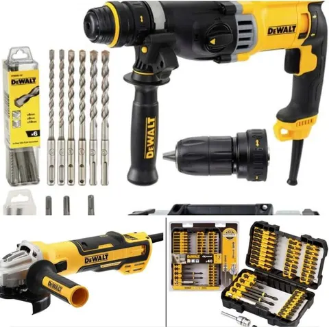 Zestaw młotowiertarka D25144KP + szlifierka DWE4357 + bity DT70541T DEWALT