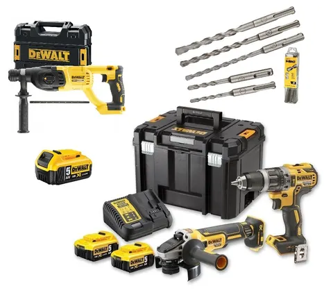 Zestaw DCD796 + DCG405 + DCH133 18V 3 × 5,0Ah DEWALT