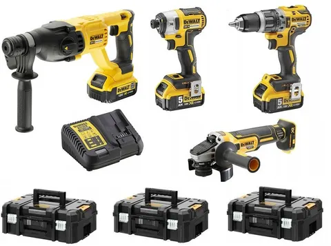Zestaw Combo XR 18V DCD796, DCF887, DCH133, DCG405 3 × 5,0Ah DCK433P3T TSTAK DEWALT