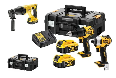 Zestaw Combo 18V DCD709 + DCF809 + DCH133 2 × 4,0Ah 2xKufer TSTAK DEWALT
