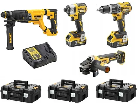 Zestaw Combo XR 18V DCD796, DCF887, DCH263, DCG405 3 × 5,0Ah DCK463P3T TSTAK DEWALT