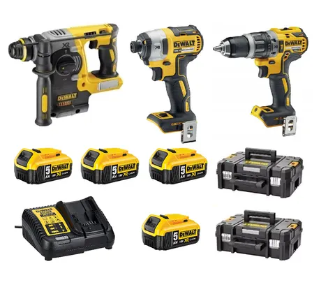 Zestaw Combo DCD796 + DCF879 + DCH273 4 × 5,0Ah TSTAK DCK427P4T DEWALT