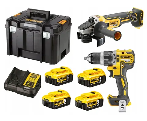 Zestaw COMBO XR 18V DCD796, DCG405 4 × 5,0Ah DCK2080P4T + 10 tarcz DEWALT
