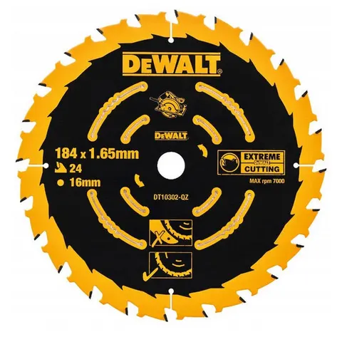 Piła tarczowa 184 × 16mm 24Z ultra cienka EXTREME DEWALT DT10302