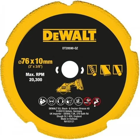 Tarcza 76 × 9,5mm multimateriał (nasyp) do DCS438 - DT20590 DEWALT