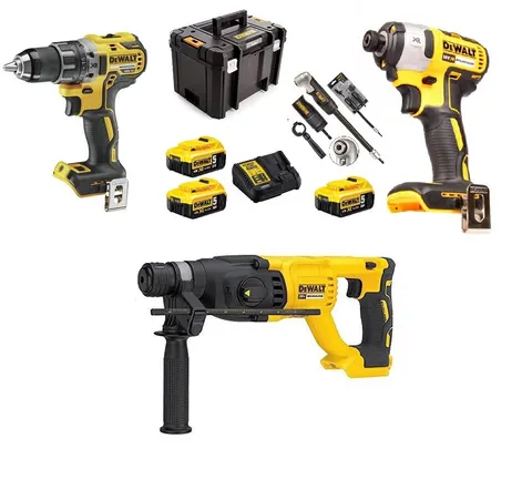 Zestaw Combo DCD791, DCF887, DCH133, 3 × 5,0Ah TSTAK 23l DEWALT