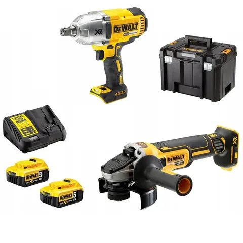 Zestaw COMBO XR 18V DCF899, DCG405 2 × 5,0Ah DCK2089P2T + 10 tarcz DEWALT