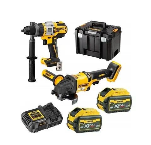 Zestaw COMBO 54V Wkrętarka DCD999 + Szlifierka DCG418 2 × 6,0Ah 54V DEWALT