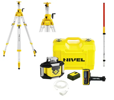 Laser obrotowy NL300R Digital czerwony + statyw SJJ32 + łata LS24 (poziom) Nivel System