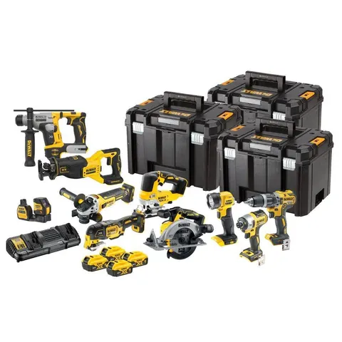 ZESTAW COMBO 18V DCK1012P5T (DCD796, DCF887, DCG405, DCS565, DCS382, DCH172, DCS356, DCS334, DCE088NG18) 5 × 5Ah DEWALT
