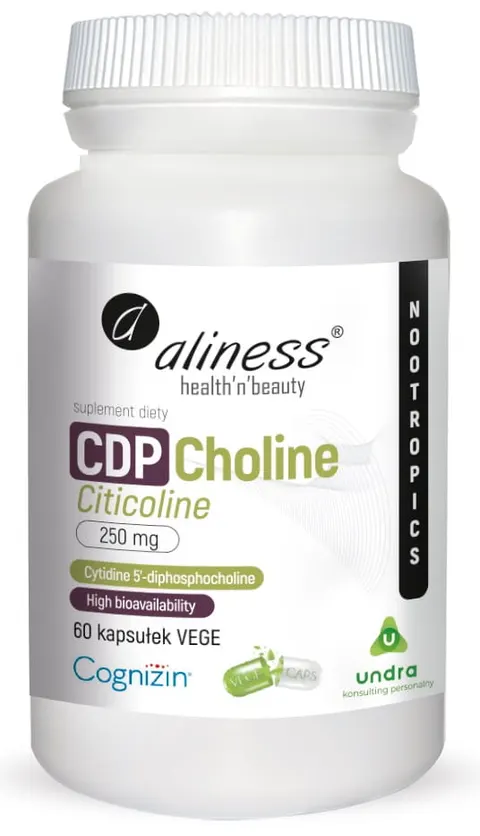Aliness CDP Choline (Citicoline) 250 mg 60 kapsułek - Mózg Pamięć Koncentracja