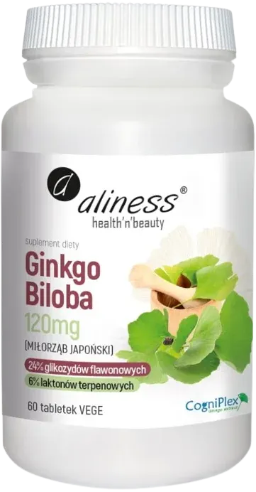 Aliness Ginkgo Biloba (miłorząb japoński) 120 mg (60tab)