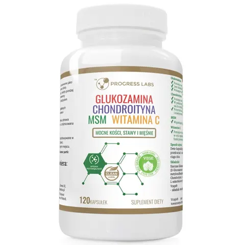 Progress Labs Glukozamina Wege Chondroityna Msm Witamina C (120 kap)