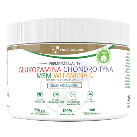 Progress Labs Glukozamina Wege Chondroityna Msm Witamina C (250 g)