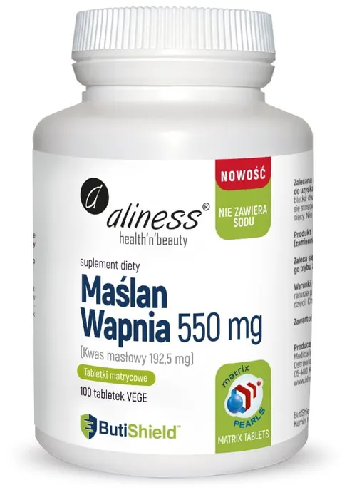 Aliness Maślan wapnia 550 mg bez sodu(100 tab)