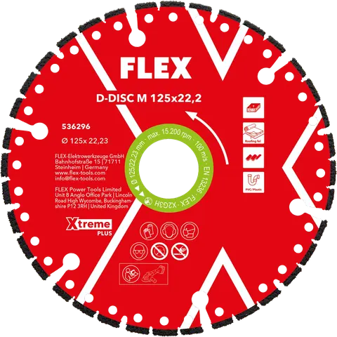 Diamentowa tarcza tnąca Multicut Xtreme Plus Ø125×22,2 mm D-DISC M 125x22,2 FLEX