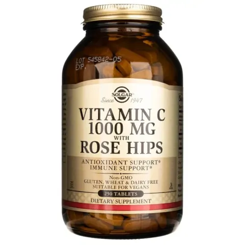 SOLGAR Vitamin C 1000 mg with Rose Hips - Witamina C 1000 mg z dziką różą (250 tabl.)