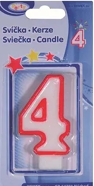 Świeca 4 cyfra z podstawką 37004 a1/12