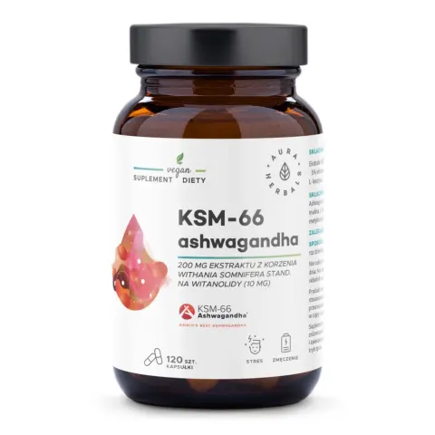 Aura Herbals Ashwagandha KSM-66 Korzeń 200 mg (120kap)
