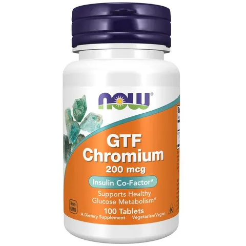 GTF Chromium Chrom GTF 200 mcg 100 tabletek NOW FOODS